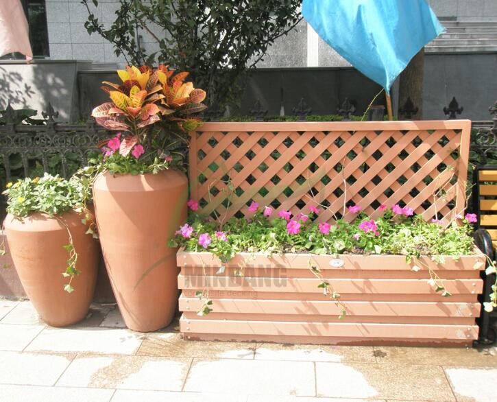 Plastic Wood Composite Flower Pot For Outdoor